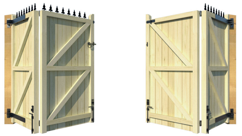 Wooden Bi-fold Driveway Gates - The London - rear opening