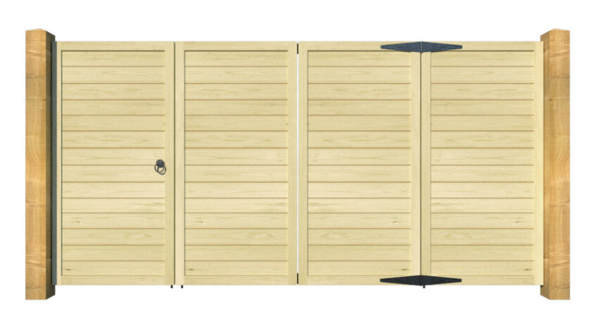 Wooden Bi-fold Driveway Gates - The Newport - front