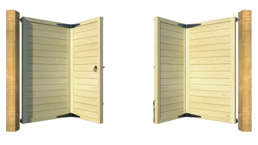 Wooden Bi-fold Driveway Gates - The Newport - opening