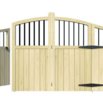 Wooden Bi-fold Driveway Gates - The Suffolk - front pedestrian