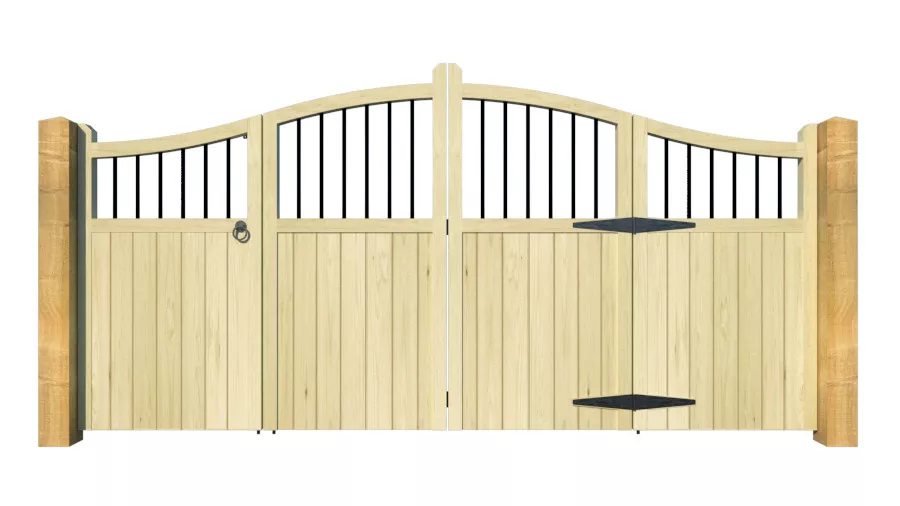 Wooden Bi-fold Driveway Gates - The Suffolk - front