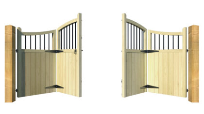 Wooden Bi-fold Driveway Gates - The Suffolk - opening