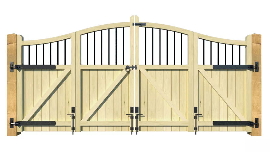 Wooden Bi-fold Driveway Gates - The Suffolk - rear