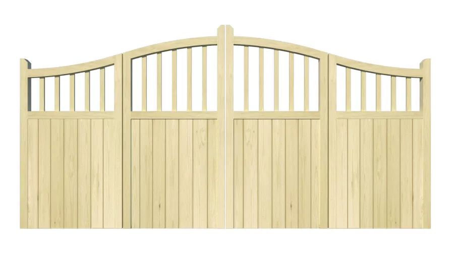Wooden Bi-fold Driveway Gates - The Torbay
