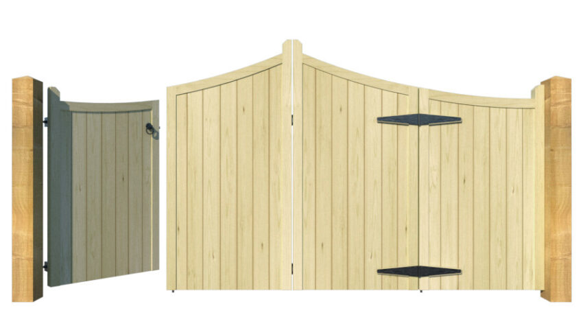 Wooden Bi-fold Driveway Gates - The Woodberry - - 3+1