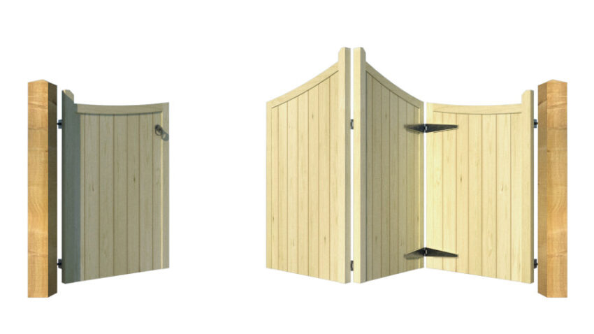 Wooden Bi-fold Driveway Gates - The Woodberry -open - 3+1