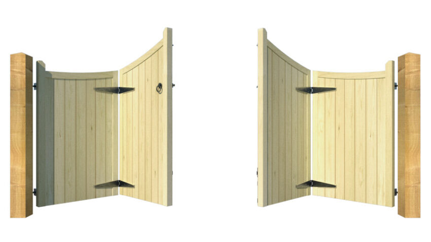 Wooden Bi-fold Driveway Gates - The Woodberry - open