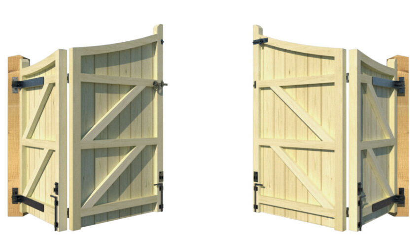 Wooden Bi-fold Driveway Gates - The Woodberry - rear - opening