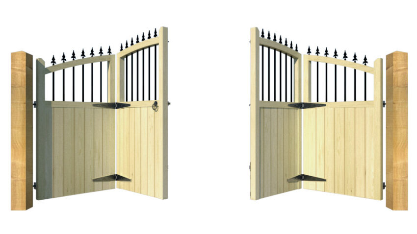 Wooden Bi-fold Driveway Gates - The Woodbridge - opening