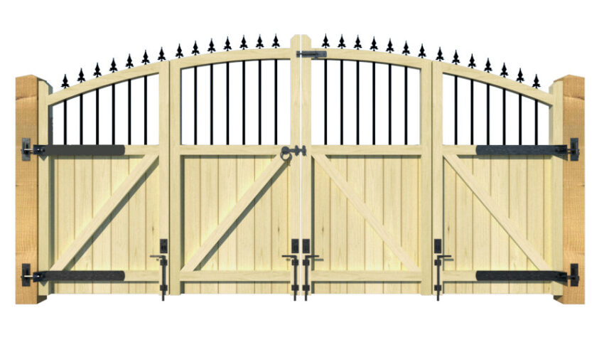 Wooden Bi-fold Driveway Gates - The Woodbridge - rear