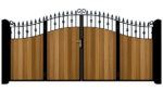 Bi-fold Gates Metal Framed with Hardwood - The Aberdeen