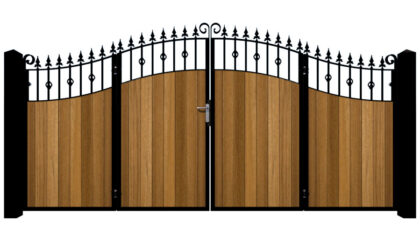 Bi-fold Gates Metal Framed with Hardwood - The Aberdeen