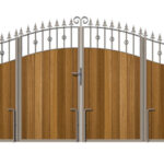 Bi-fold Gates Metal Framed with Hardwood - The Aberdeen - rear