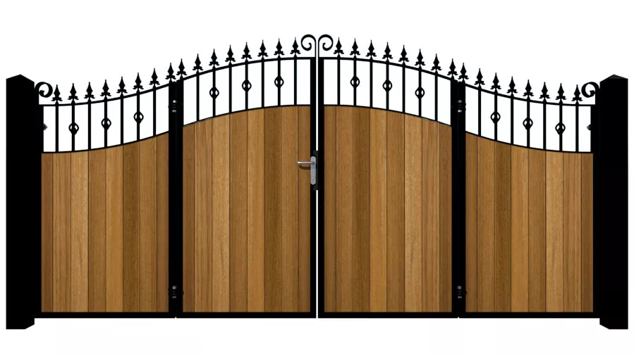 Bi-fold Gates Metal Framed with Hardwood - The Aberdeen