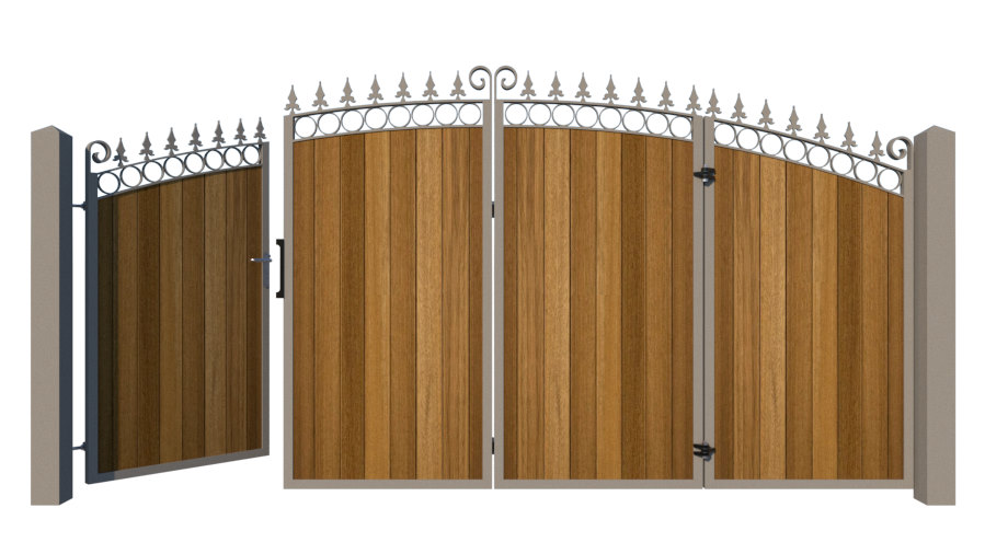 Bi-fold Gates Metal Framed with Hardwood - The Bath - 3+1 open