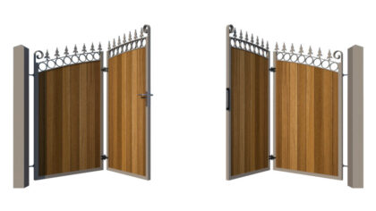 Bi-fold Gates Metal Framed with Hardwood - The Bath - opening