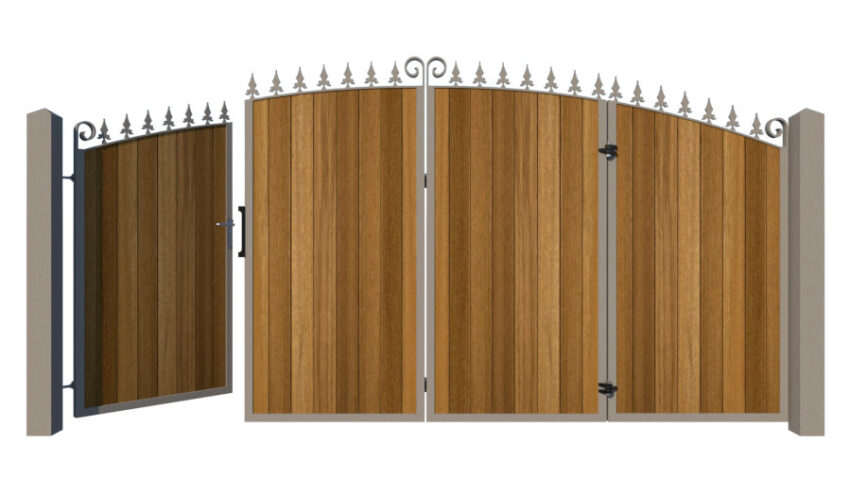 Bi-fold Gates Metal Framed with Hardwood - The Dorchester - 3+1 open