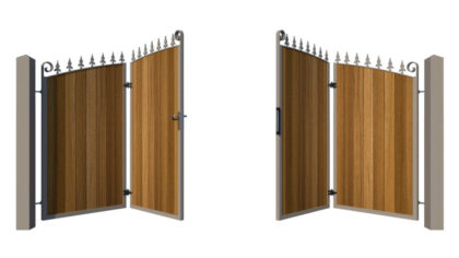 Bi-fold Gates Metal Framed with Hardwood - The Dorchester - opening