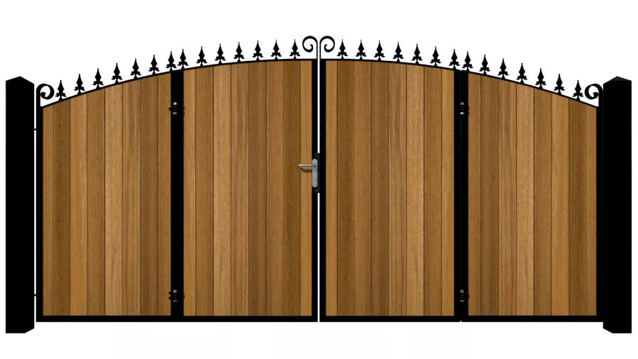 Bi-fold Gates Metal Framed with Hardwood - The Dorchester
