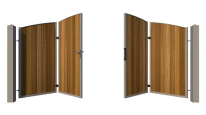 Bi-fold Gates Metal Framed with Hardwood - The Kent - opening