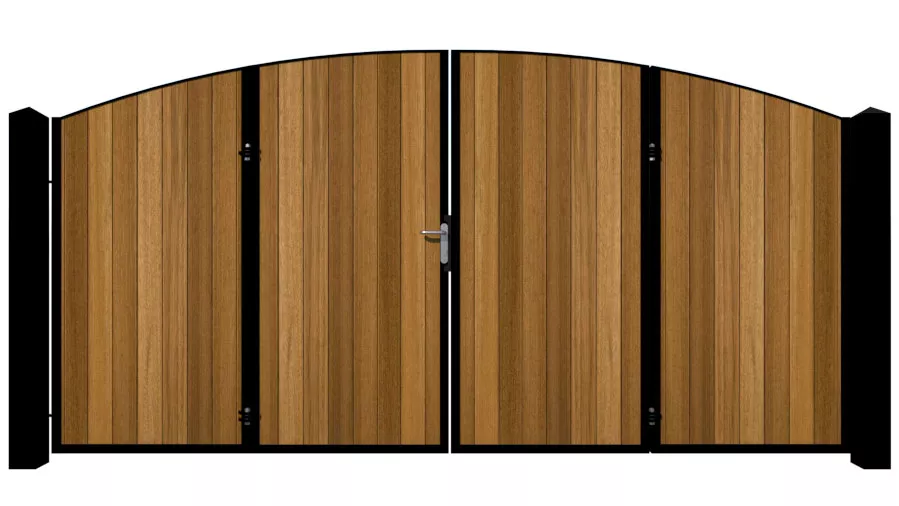Bi-fold Gates Metal Framed with Hardwood - The Kent