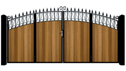 Bi-fold Gates Metal Framed with Hardwood - The Oxford