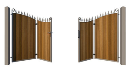 Bi-fold Gates Metal Framed with Hardwood - The Portsmouth - opening