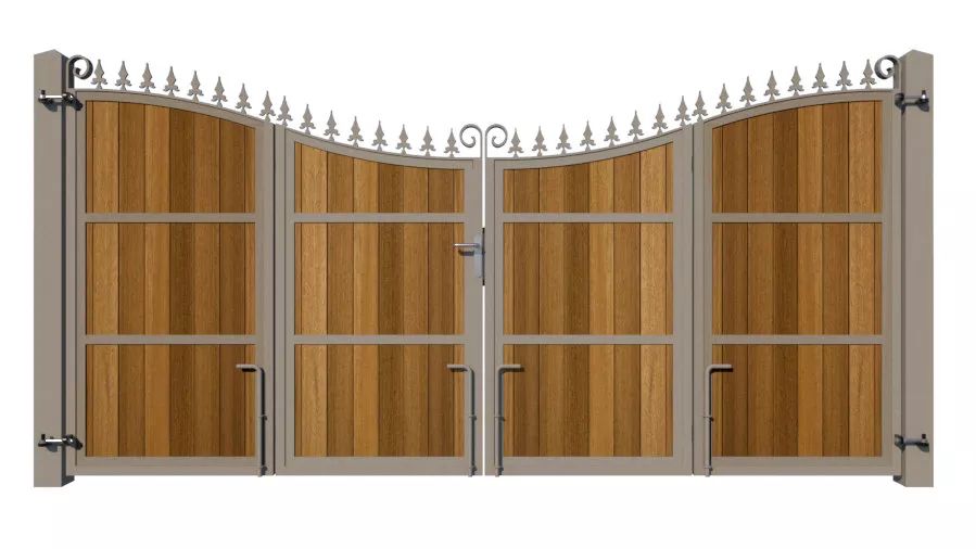 Bi-fold Gates Metal Framed with Hardwood - The Portsmouth - rear