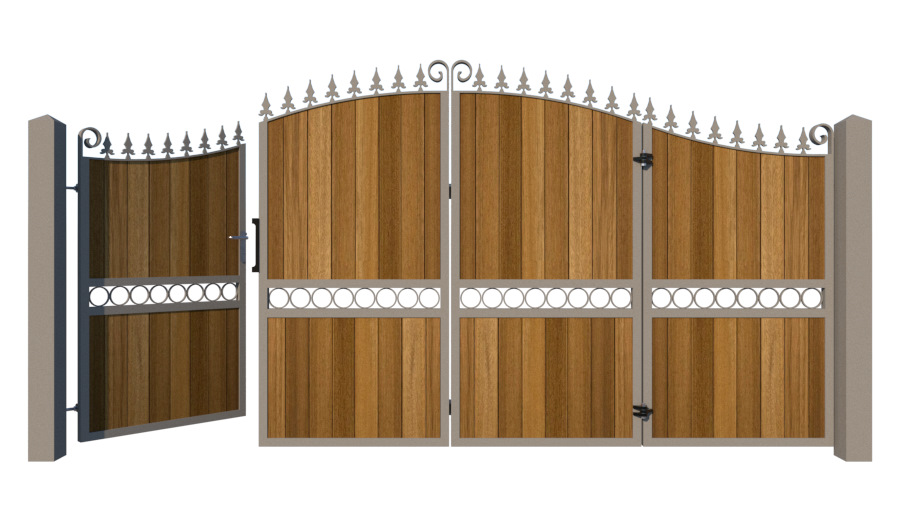 Bi-fold Gates Metal Framed with Hardwood - The Southwark - 3+1 open