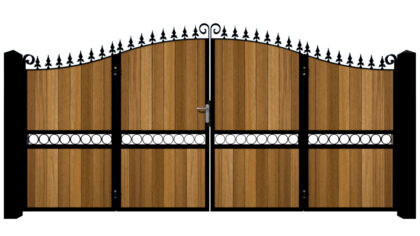 Bi-fold Gates Metal Framed with Hardwood - The Southwark