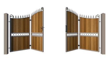 Bi-fold Gates Metal Framed with Hardwood - The Southwark - opening
