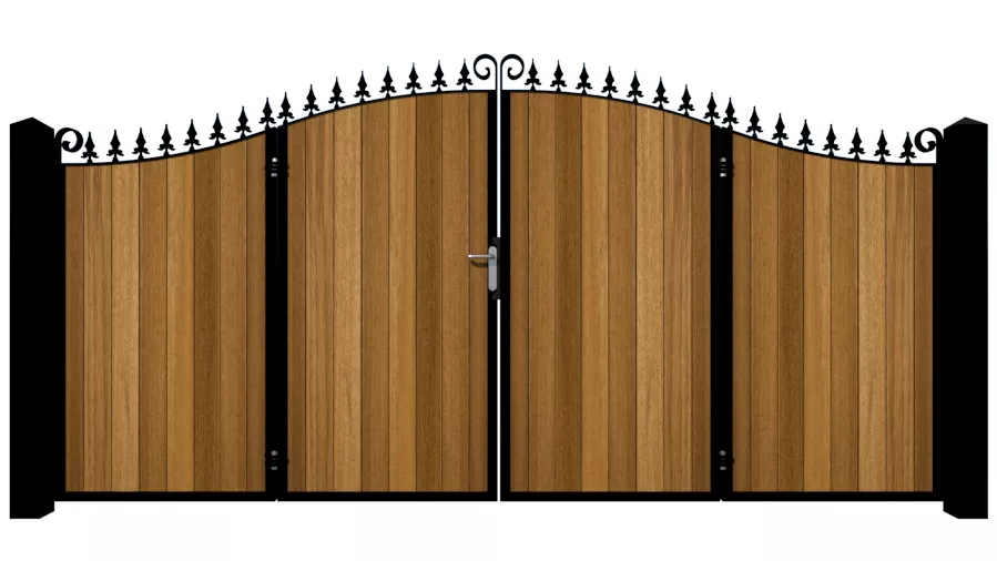 Bi-fold Gates Metal Framed with Hardwood - The Stratford