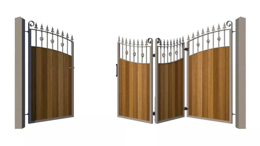 Bi-fold Gates Metal Framed with Hardwood - The Westfield - 3+1 open