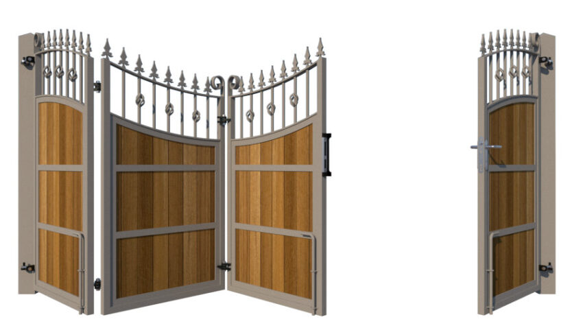 Bi-fold Gates Metal Framed with Hardwood - The Westfield - 3+1 rear