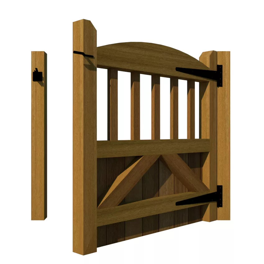 Hardwood Garden Gate - The Redhill - rear open