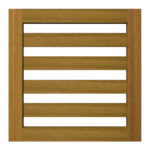 Flat top garden gate with horizontal spindles
