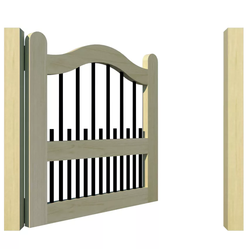 Garden Gates in Softwood Pine - The Brunel - open
