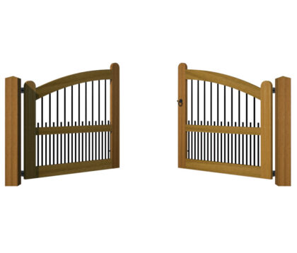 Open Panelled Driveway Gate - The Bibury - Hardwood - open