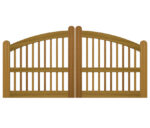 Open Panelled Driveway Gate - The Rye - Hardwood