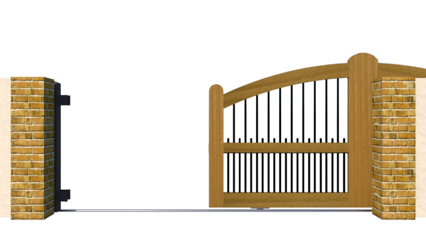 Open Panel Hardwood Sliding Gate - The Bibury - Image 2