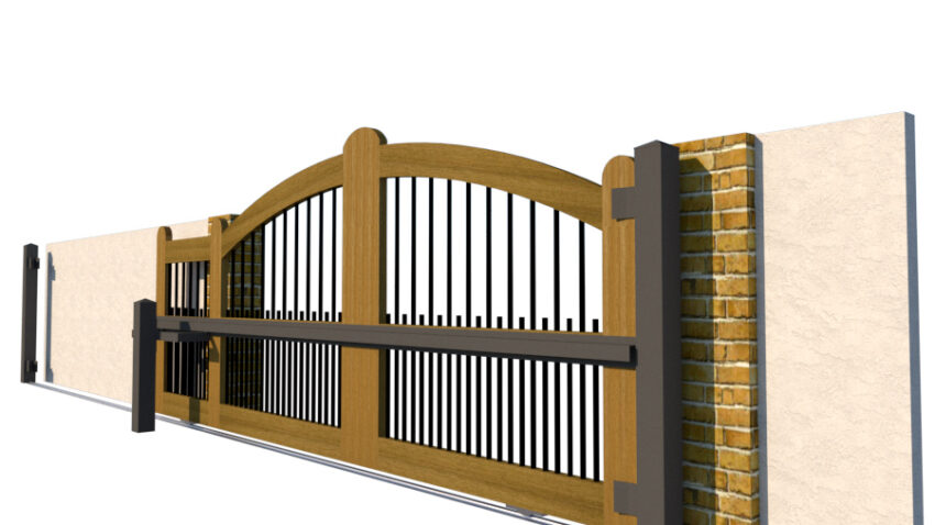 Sliding Gates - Open Panel - Hardwood - The Bibury - side
