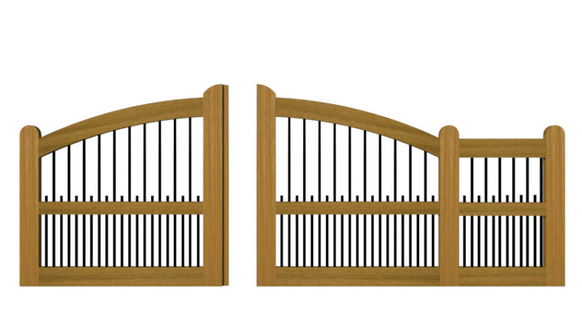 Open Panel Hardwood Sliding Gate - The Bibury - Image 6