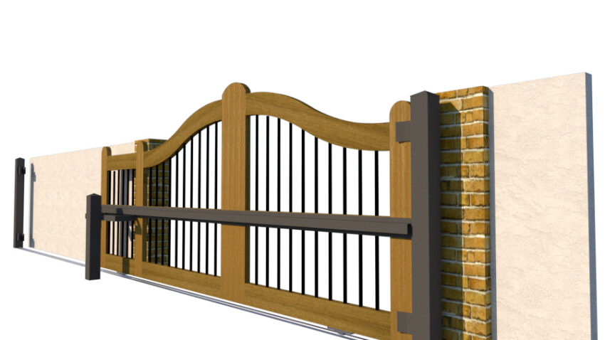 Sliding Gates - Open Panel - Hardwood - The Bodmin - side