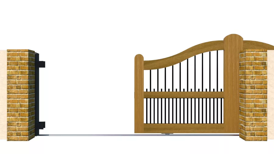 Sliding Gates - Open Panel - Hardwood - The Brunel - open