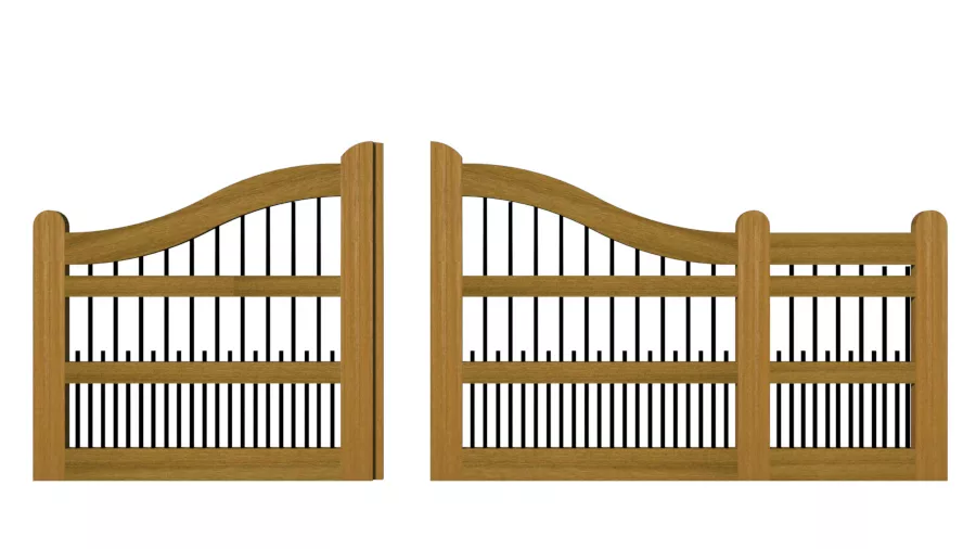 Sliding Gates - Open Panel - Hardwood - The Harpford - 2