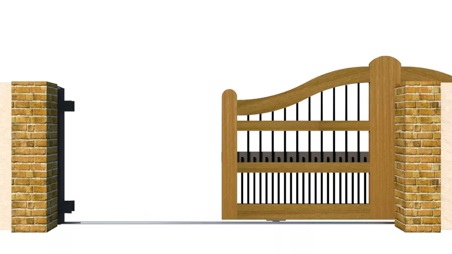 Sliding Gates - Open Panel - Hardwood - The Harpford - open