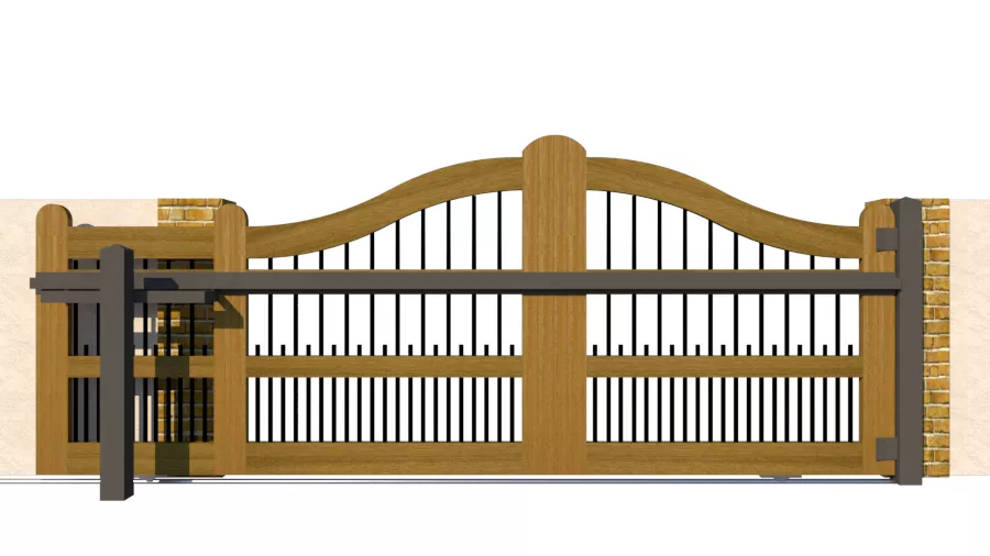 Sliding Gates - Open Panel - Hardwood - The Harpford - rear