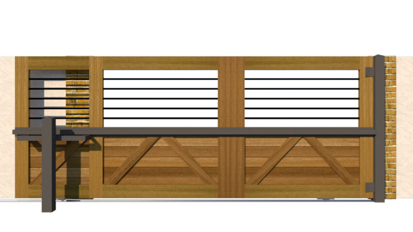 Open Panel Hardwood Sliding Gate - The Kingsbridge - Image 4