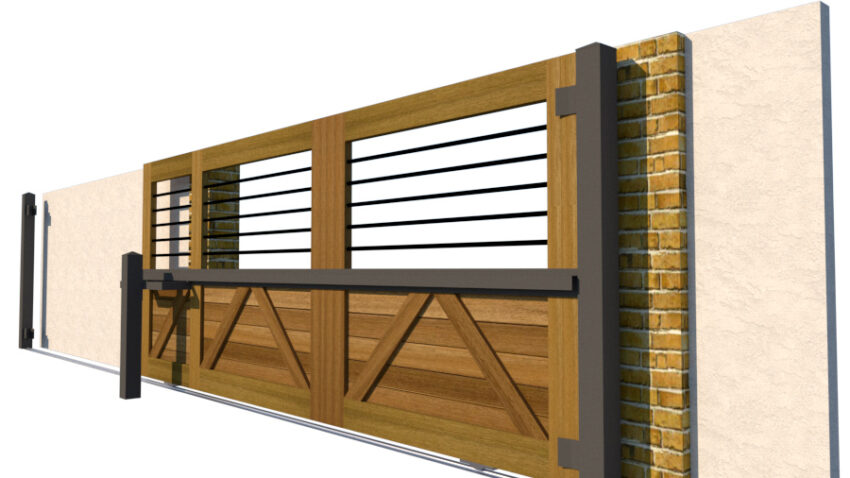 Sliding Gates - Open Panel - Hardwood - The Kingsbridge - side
