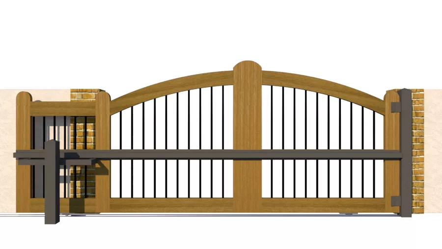 Sliding Gates - Open Panel - Hardwood - The Ludlow - rear